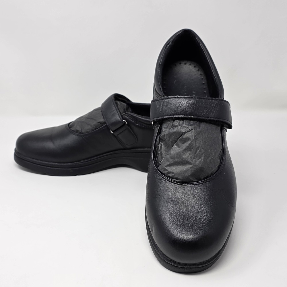 Propet W0029 Black Leather Mary Jane Shoes Women 10 D Wide Comfort